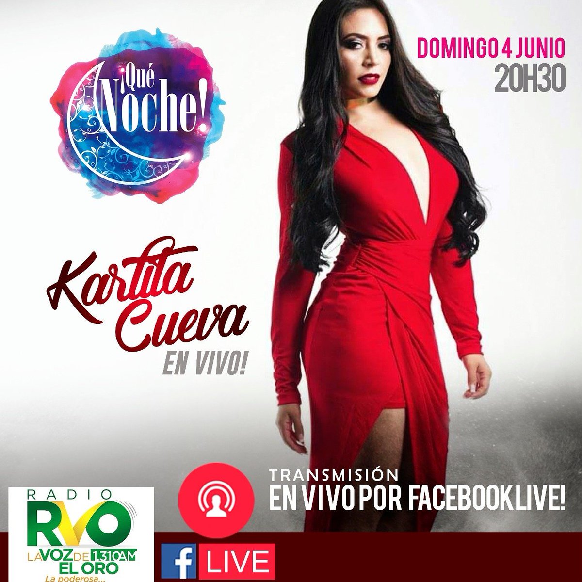 cesarpradojr's tweet photo. Este domingo 4 de junio 20h30 en QUÉ NOCHE canta en vivo 
KARLITA CUEVA 
Transmisión Facebook live https://t.co/cCd2QWTgg6 https://t.co/eKidohGVsh
