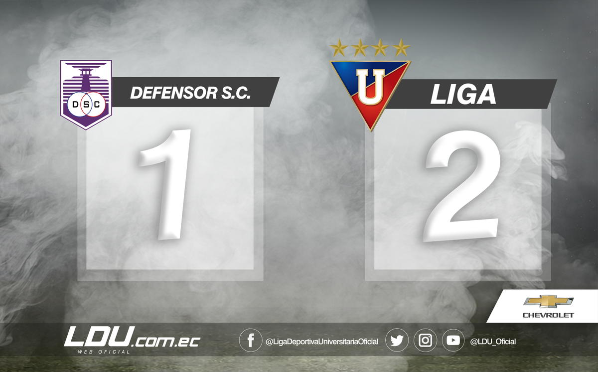 LDU_Oficial's tweet photo. El marcador @ChevroletEc de la clasificación, ¡y de nuestra primera victoria en tierras Uruguayas!
#DEFvsLDU https://t.co/seQE1KqZ8C