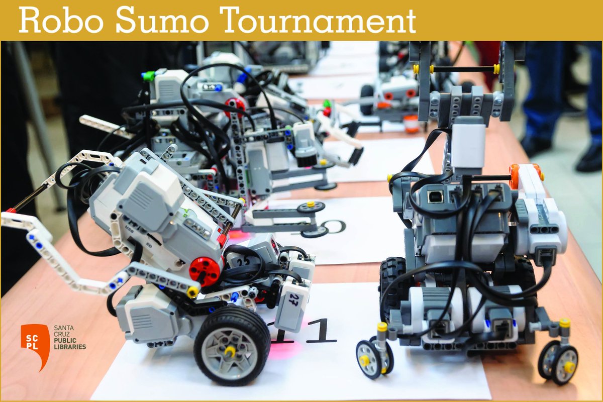SantaCruzPL's tweet photo. Stop by downtown 2-4pm tomorrow to see some #RoboSumo action! #robotics #stem #Steam https://t.co/RB9A0ReLgF
