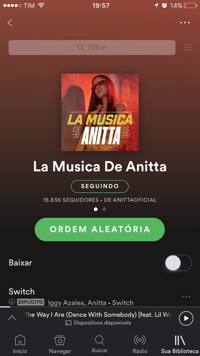 igrflp's tweet photo. Quando você vai seguir a playlist e já tem tudo baixado. 🙃 #Paradinha #LaNuevaCancionDeAnitta #AnittaIsBack @Anitta https://t.co/xuINkaaShq