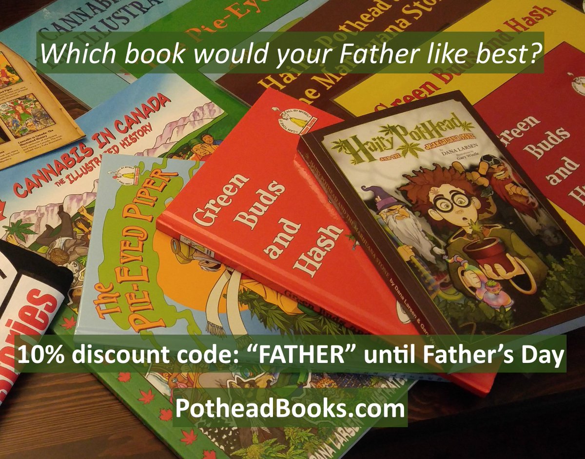 Pothead_Books's tweet photo. Great gift for Dad.10% discount code "FATHER" until Father's Day. 
We ship worldwide. https://t.co/8veBr0sHof #PotheadBooks #HappyFathersDay https://t.co/cWtxnSD347
