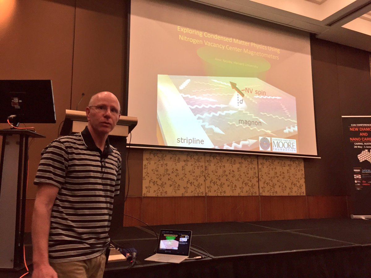 brantgibson's tweet photo. Prof Amir Yacoby @Harvard is getting Day 3 of @NDNC2017 underway discussing #diamond #magnetometers #ndnc2017 https://t.co/7vg7uX3NTK