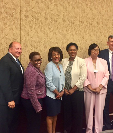 abodesweethome's tweet photo. Thanks to Congresswoman @MaxineWaters who joined our very own Robin Hughes in DC last week for a congressional round table! #abodesweethome https://t.co/GvfaXqLAJa