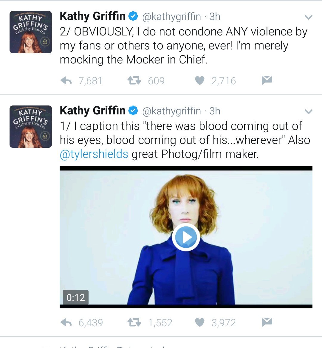 Why did terrorist Kathy Griffin delete these tweets?