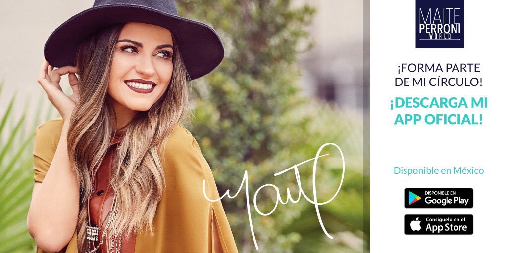Si estas en México no olvides descargar mi App #MaitePerroniWorld para q podamos estar más conectados 😉Ya la tienen? bit.ly/2qzKnCt
