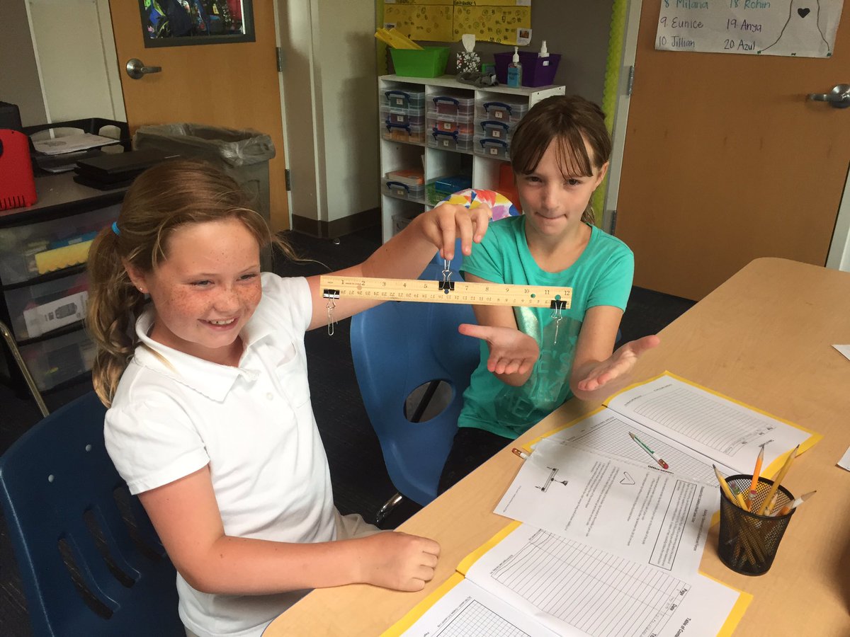 SusieSteinlein's tweet photo. Learning about balances and unbalanced forces in 3rd grade! #ncsstar @PLTWorg @StarAcademyNCS https://t.co/WJO95oLF6e
