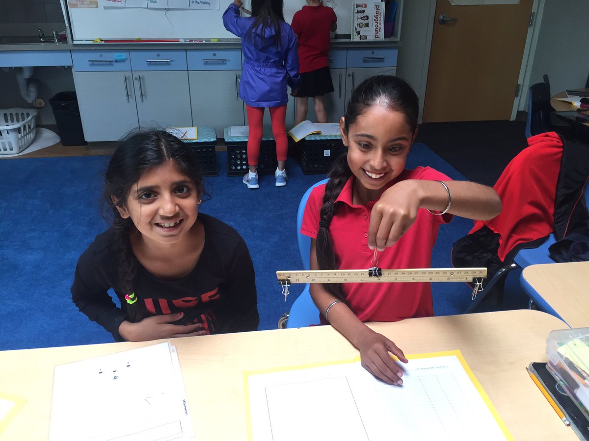 SusieSteinlein's tweet photo. Learning about balances and unbalanced forces in 3rd grade! #ncsstar @PLTWorg @StarAcademyNCS https://t.co/WJO95oLF6e