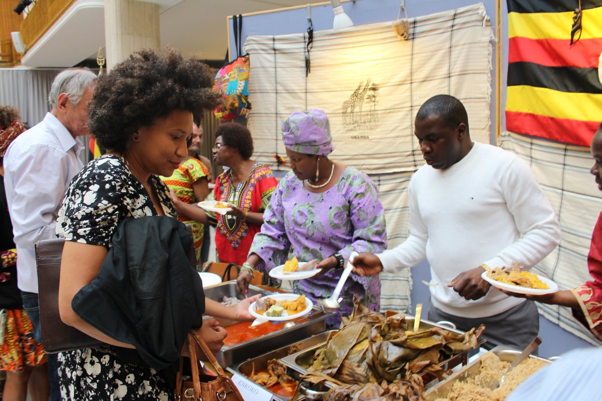 DkUganda's tweet photo. Uganda Embassy in Nordics during African Day Cerebration it took place on 18th/05/2017 in Copenhagen. People enjoyed real Ugandan local food https://t.co/93s5SQdSQ2