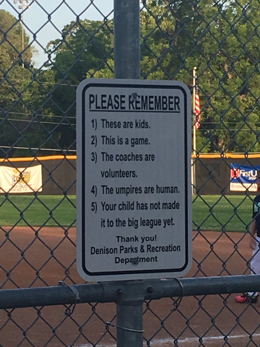 gclvsoftball's tweet photo. Wise words from Denison Parks &amp; Rec! https://t.co/mK4huTC6Fx