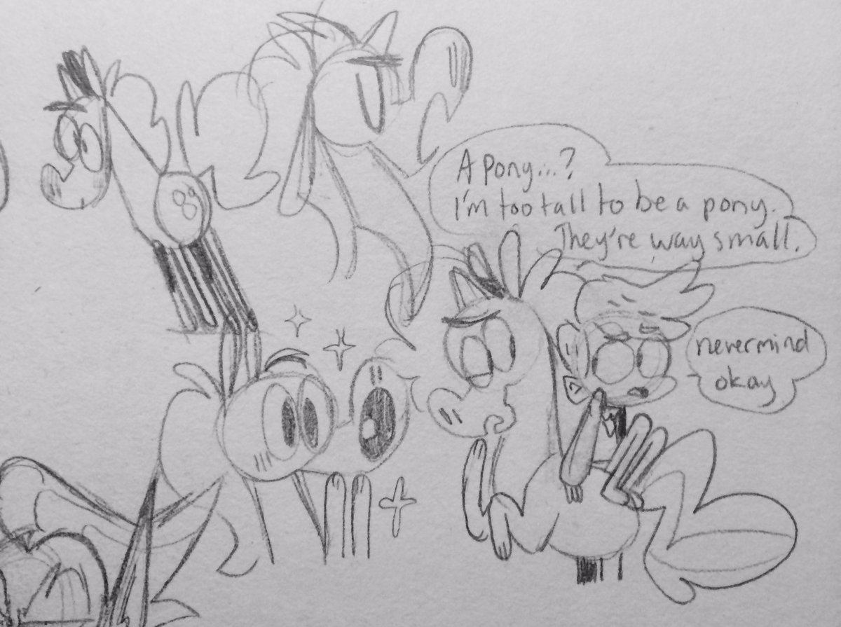 I found some doobles. A really old OC I'm trying to redesign+Unibrow Horse 