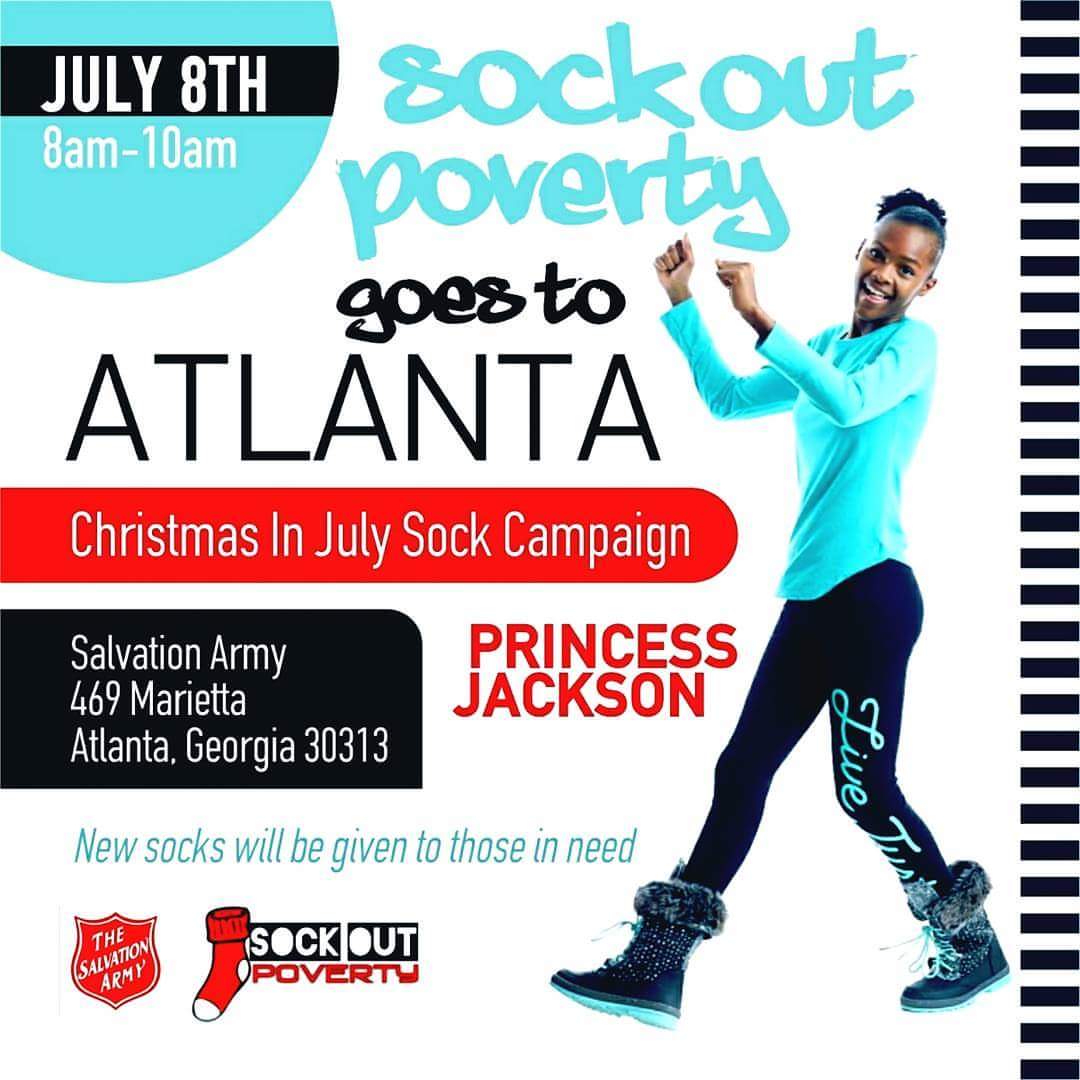 PrincessJ4Real's tweet image. Sock Out Poverty is going global !!! We are hosting our Christmas In July Sock Campaign at The Salvation Army in Atlanta Georgia !!!