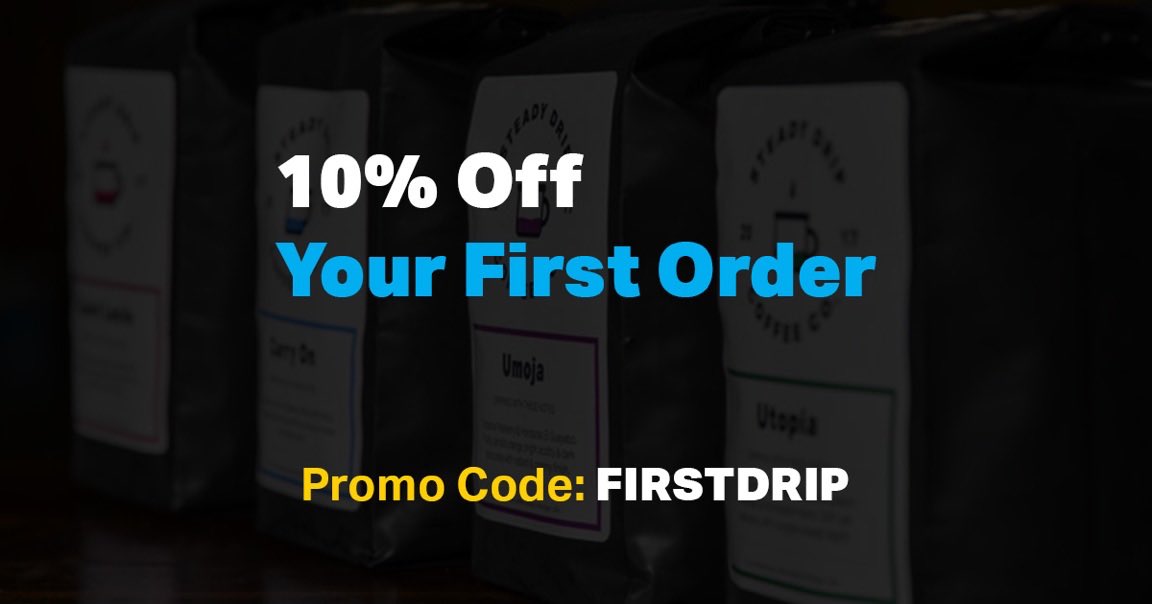 steadydripco's tweet image. Enjoy rare, amazing coffees &amp;amp; put some cash back in your pocket. 10% off your first purchase at steadydrip.co #coffeelovers #promo