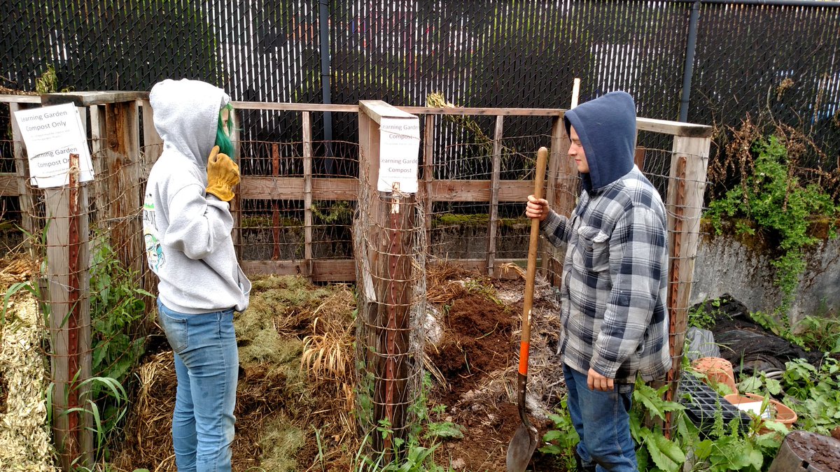 AntFarmGarden's tweet photo. Added new #compost signs so these bins aren't your average #yardwaste Shout out to #communitygarden #volunteers Dustin and Kaila! 🌱🐾💐 https://t.co/nq3zaayZuD