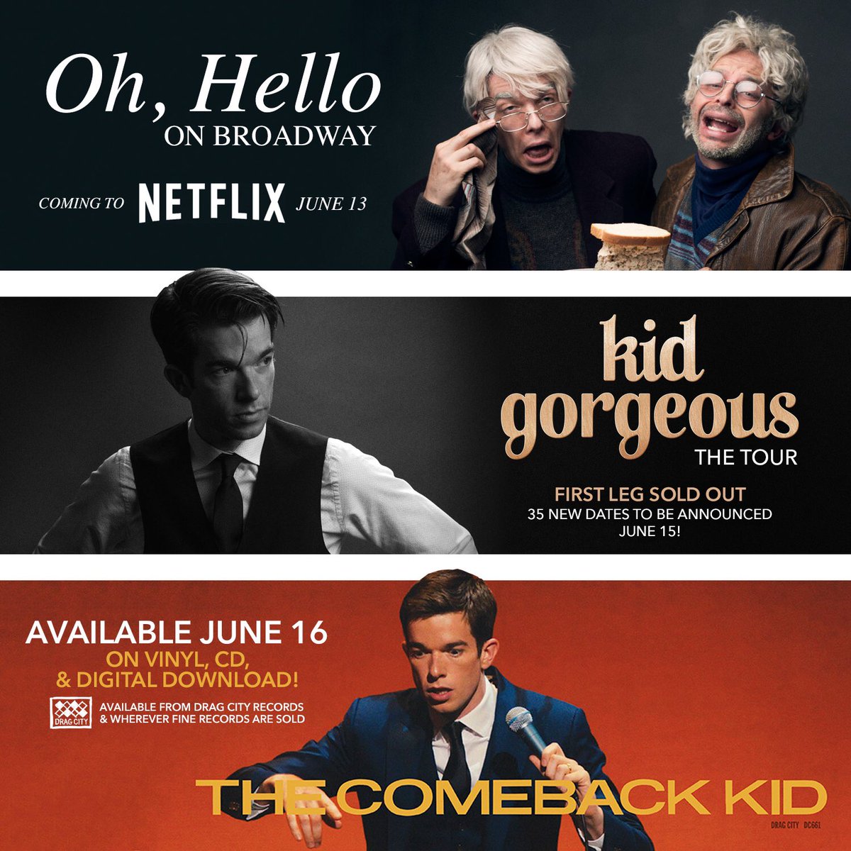 mulaney's tweet photo. Lots Happening in June https://t.co/52NiRAqH1z