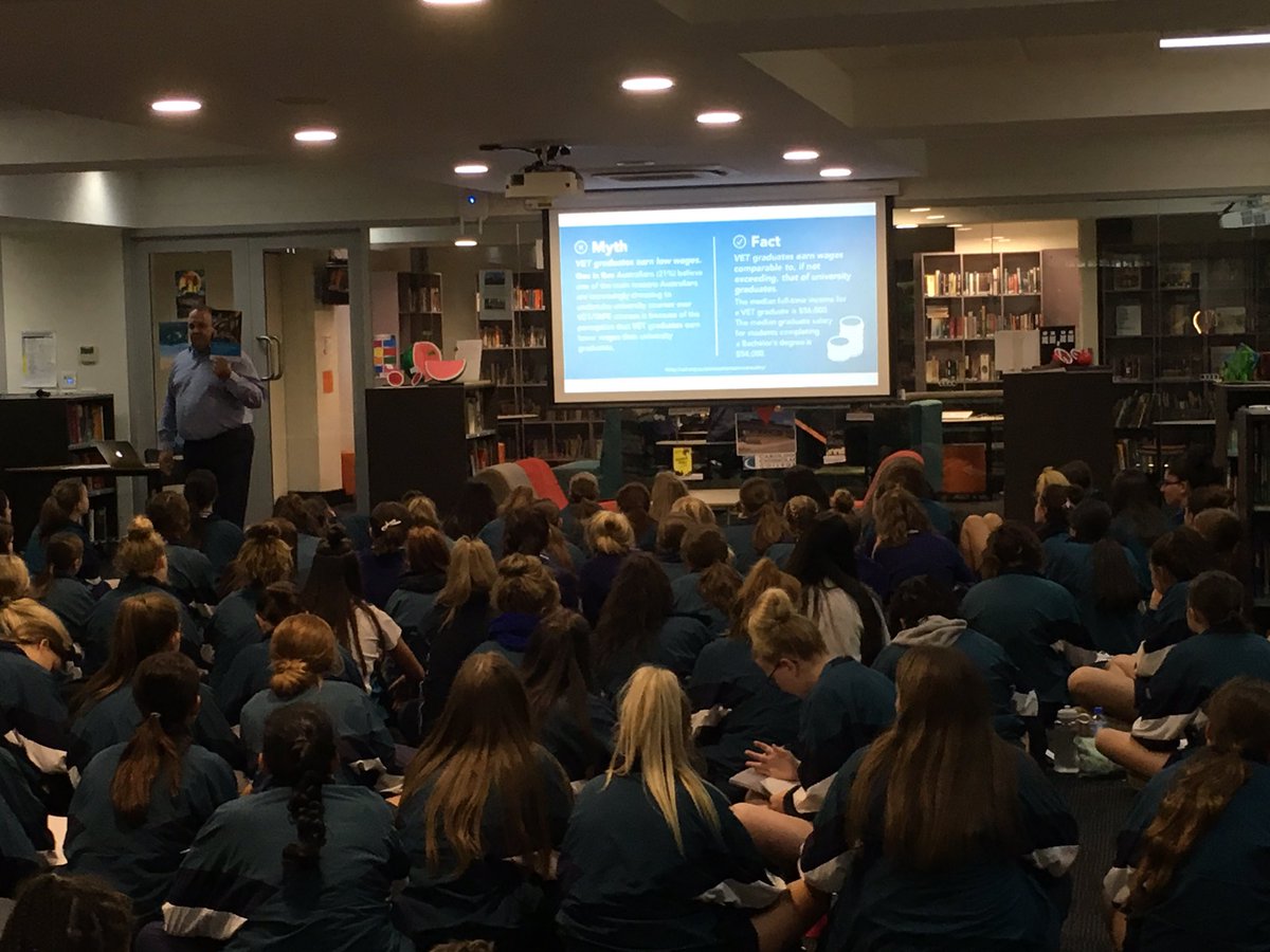 <a href="/GeoffSullivan1/">Geoff Sullivan</a> and I speaking to <a href="/CCCGlenmorePark/">Caroline Chisholm</a> about possible career options &amp; value of VET in the HSC <a href="/KarenRuppert/">Karen Ruppert</a> <a href="/CatholicEdParra/">Catholic Schools Parramatta Diocese</a>