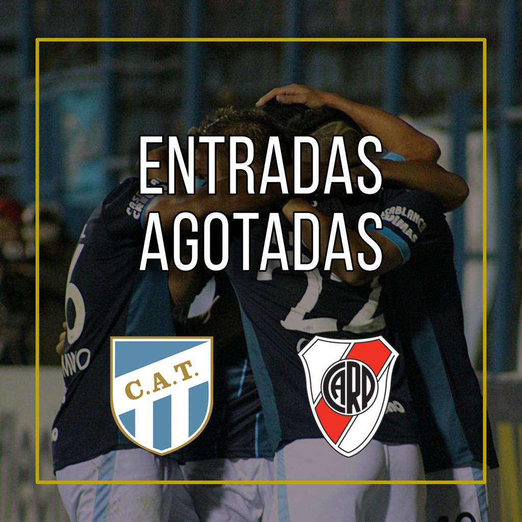 ATOficial's tweet photo. #Institucional: Las entradas para el partido @ATOficial vs @CARPoficial se agotaron hoy. Mañana no se habilitarán​ los puntos de venta. https://t.co/w84bPkzIDQ