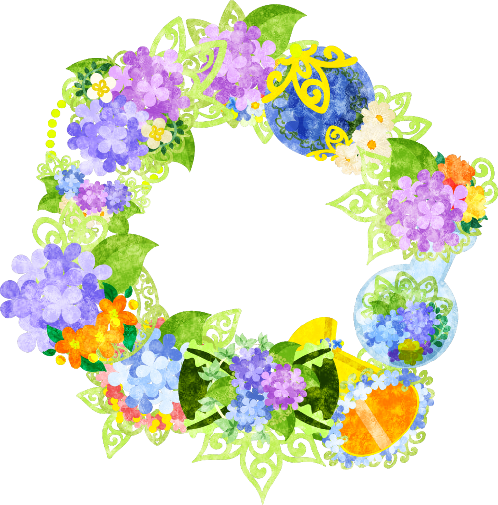 Atelier B W Lineスタンプ フリーイラスト素材 紫陽花の雑貨で作られたリース Free Illustration The Wreath Of Miscellaneous Goods Of Hydrangea T Co Kpcqcmxwwl