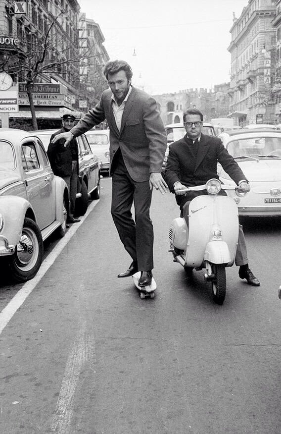 What a photograph !!
Clint Eastwood on a skateboard, Happy Birthday to a Film Icon born on this day in 1930. 