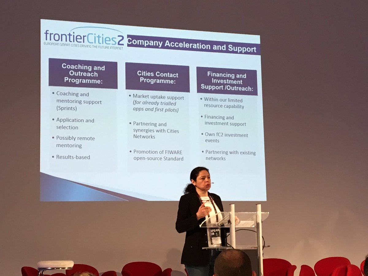 HSundmaeker's tweet photo. #FrontierCities Accelerator coaching & support programme for #startups #FIWARESummit #Community @FIWARE https://t.co/9JfcU0xB6h