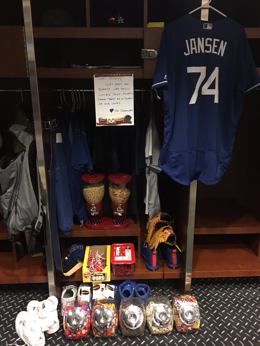 Sorry for not giving you any save opportunities <a href="/kenleyjansen74/">Kenley Jansen</a> #WeLoveYou 

Sincerely, Dodgers Bats