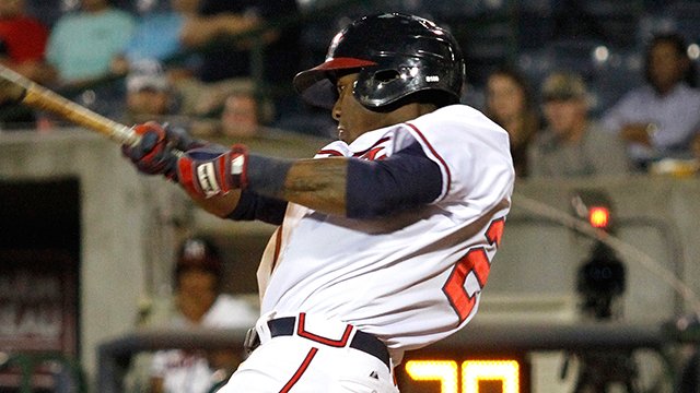 MiLB's tweet photo. #Braves No. 7 prospect Ronald Acuna posts fifth three-hit game since joining @mbraves on May 9. https://t.co/hUxhlEcHYa https://t.co/8gm2xzs8dV