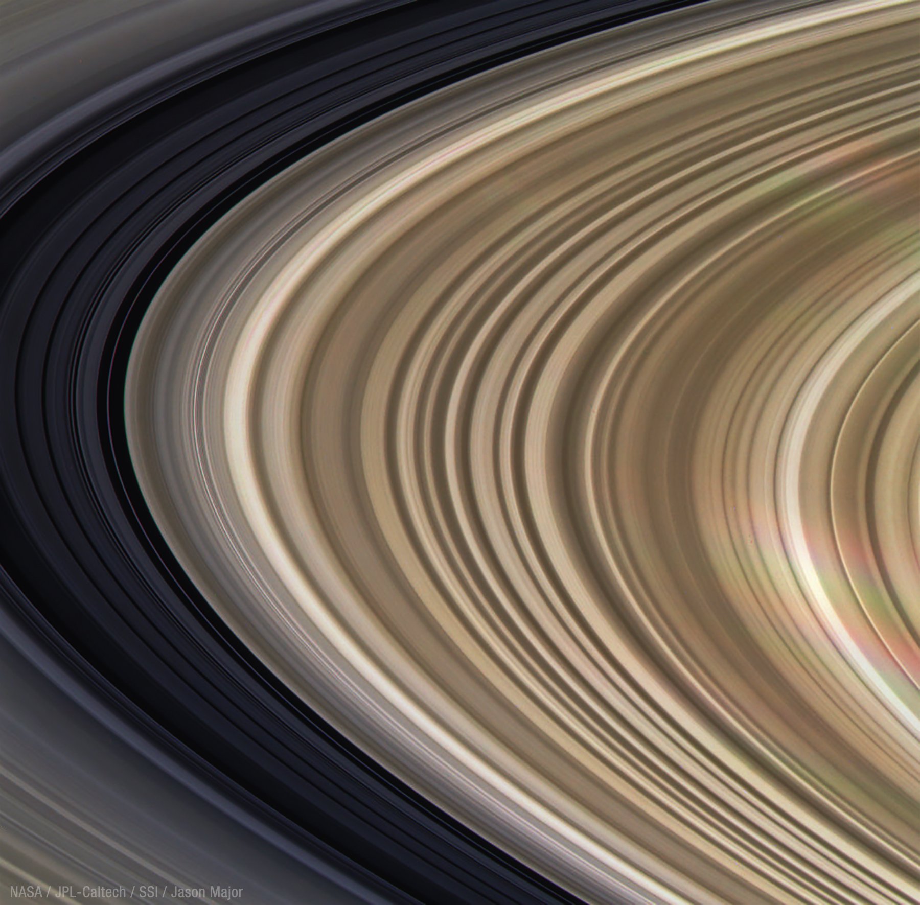 SETI Institute - #PPOD: Beautiful Rings A section of Saturn's rings imaged  by NASA's Cassini spacecraft in January 2007. The rings are made of ice and  rock, and the pieces range in
