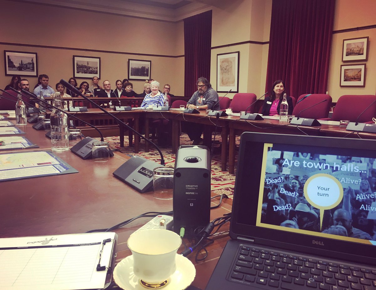 hillsm1's tweet photo. Setting the scene for a #engage2act lunch time session: Are town hall public meetings, dead or alive in community engagement?@Engage2Act https://t.co/wLkgzdraFe