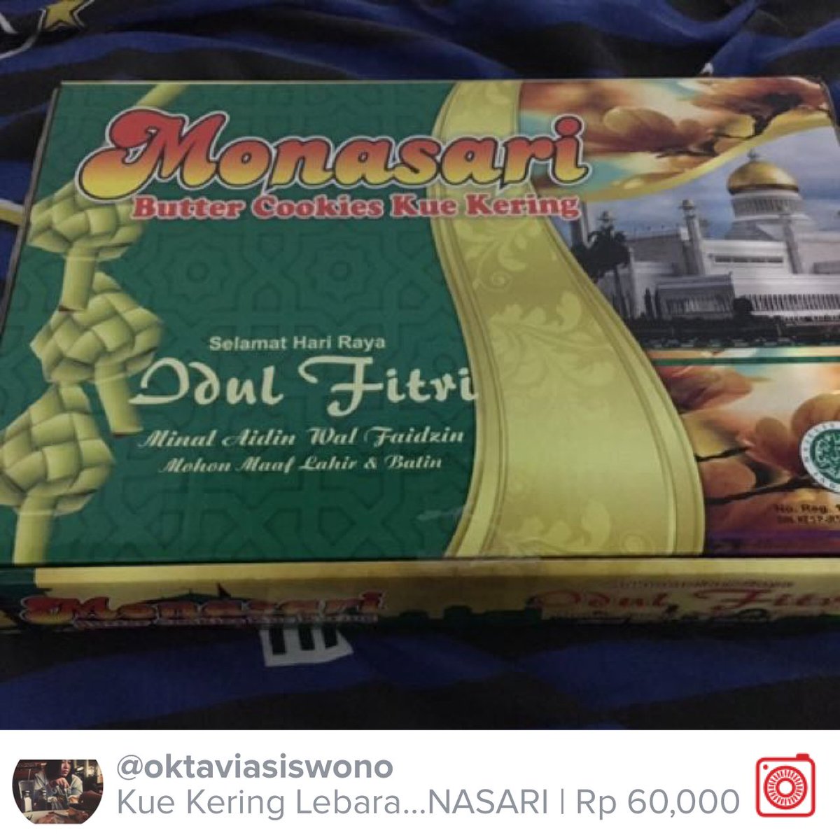 oktaviasiswono's tweet photo. Selling Kue Kering Lebaran MONASARI Rp 60,000 https://t.co/cpLCwewohl #carousell @carousell_id https://t.co/xMNad849cq