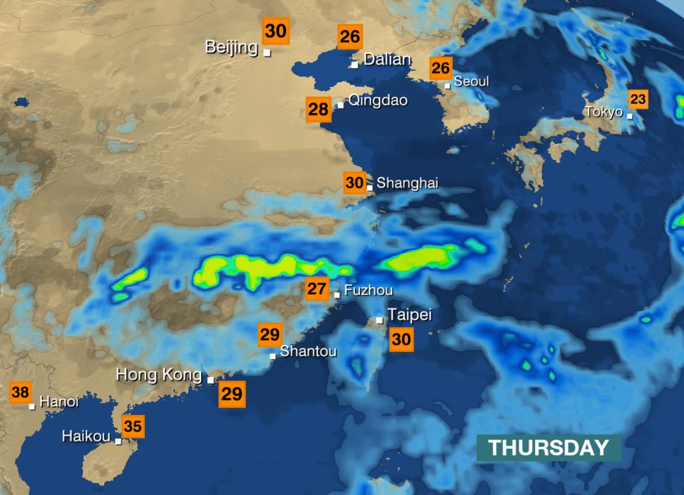 China Risk Of Flooding In Parts Of Central China As The 039 Meiyu 039 Weather Front Becomes Slowing Moving In The Region Matt Bbc Weather Scoopnest