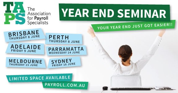 tapspayroll's tweet photo. It's not long until we start our Year End Seminar roadshow around the country. Book your place now at https://t.co/b1sYPIoHrS😄 https://t.co/FtMSvPyOB1