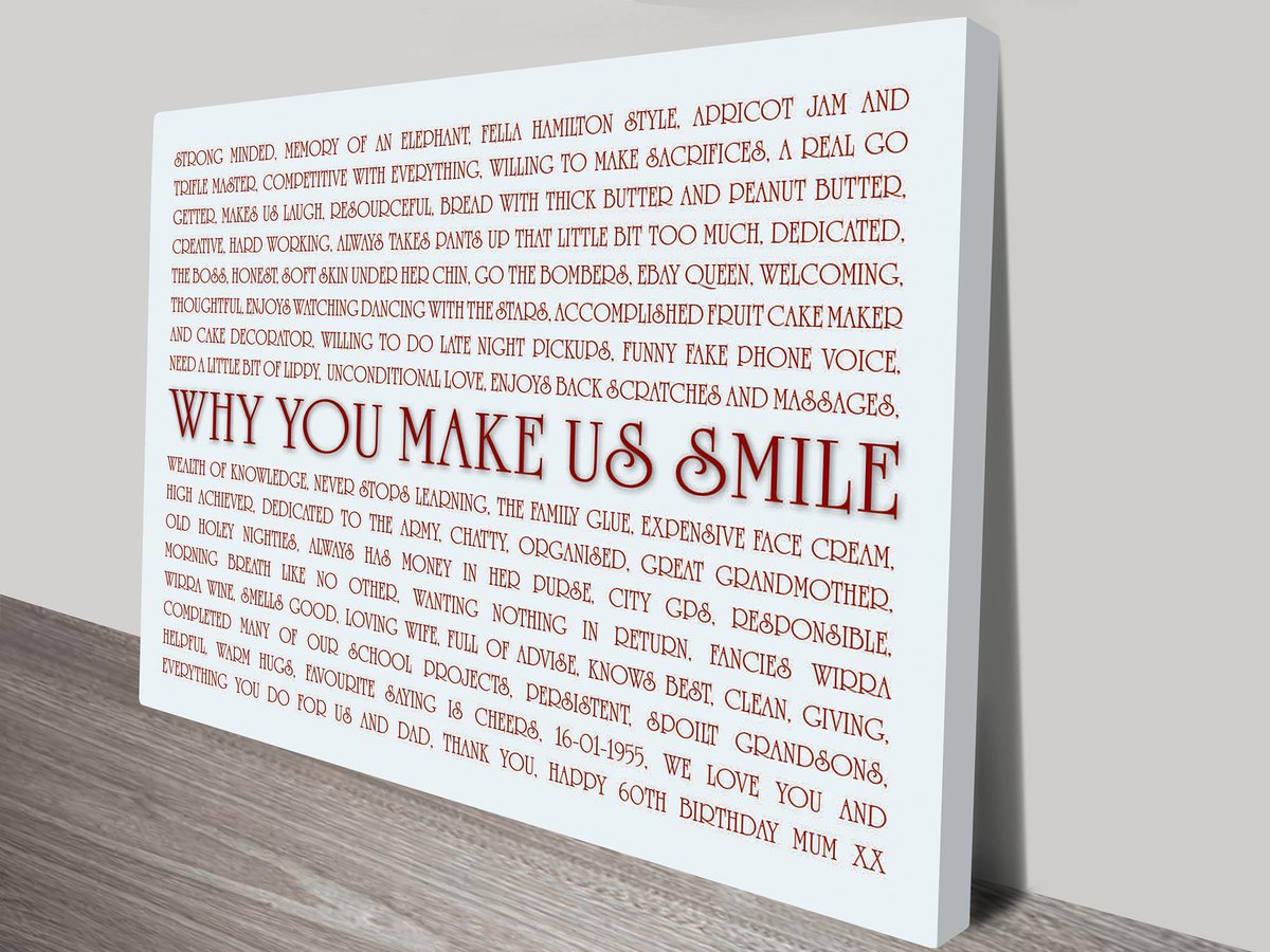 Make someone smile on their birthday with a gift of amazing personalised word art. 100% customisable &amp; free delivery amazingwords.co.uk