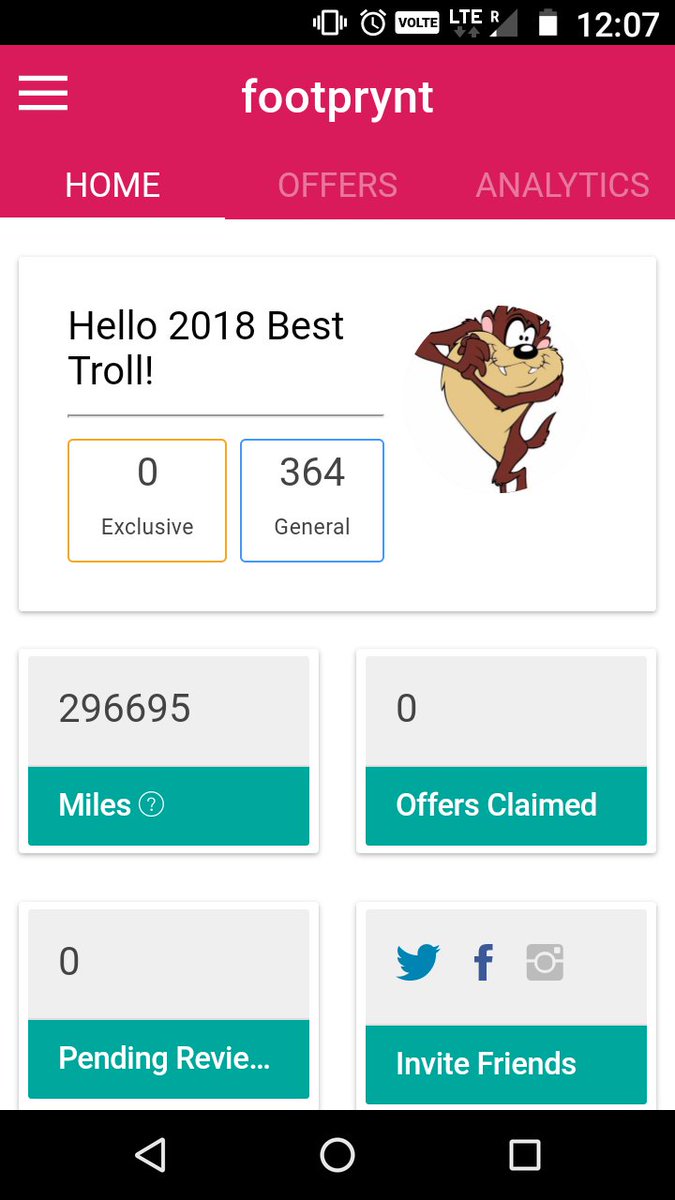 2018troll's tweet image. Guys download @footpryntapp keep tweeting &amp;amp; keep increasing your miles! i got 296695 miles....wow.....