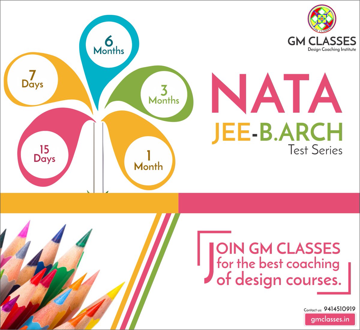WorkGmclasses's tweet image. Best coaching institute for design courses with JEE-B.ARCH test series.
#designcourses #career #innovative #testseries #GMclasses