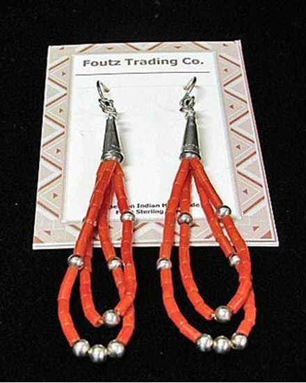 NativePawn's tweet image. Antique #SouthwesternStyle Red #Coral #Earrings for Women, with small silver beads bit.ly/2qEOuvb #SterlingSilver #Jewelry #gifts