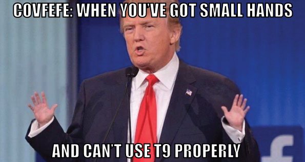 Nerak_da_Great's tweet photo. #Covfefe : quando hai mani troppo piccole e non riesci ad usare il T9 a dovere #CovfefeGate #Trump #trumpmyhand #trumpspudgyfingers #Kaffee https://t.co/X3KSadnBQZ
