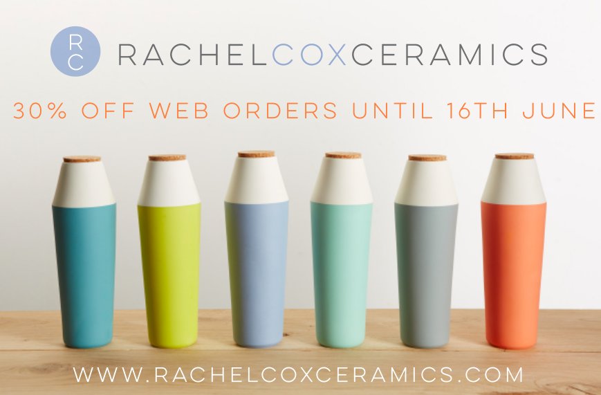 RC_CERAMICS's tweet photo. My Start of Summer Promotion starts today until 16th June. 30% OFF WEB ORDERS at https://t.co/NqAEiE0CgK https://t.co/7EvHS0RqRE