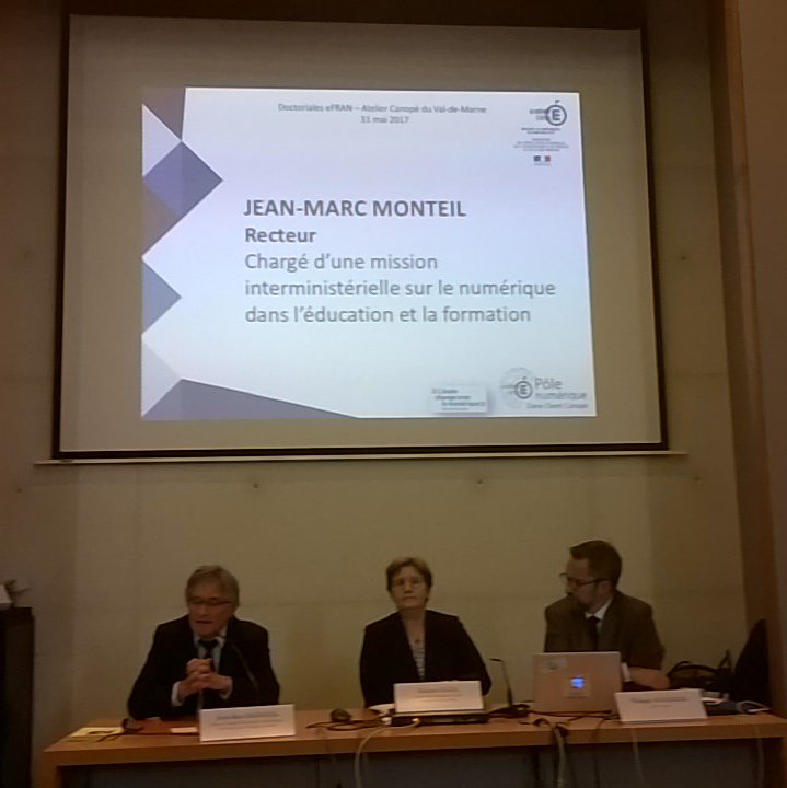 EtienneFICD's tweet photo. .@JM_Monteil intervient à son tour aux #DoctorialesCreteil sur l'intérêt de la coopération  la recherche et expérimentation éducative #eFRAN https://t.co/O21rtzbSRf