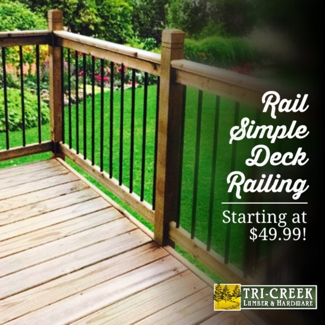 While supplies last! 36"X72" Rail Simple Deck Railing starting at $49.99. Additional sizes in stock. #deck #DIY