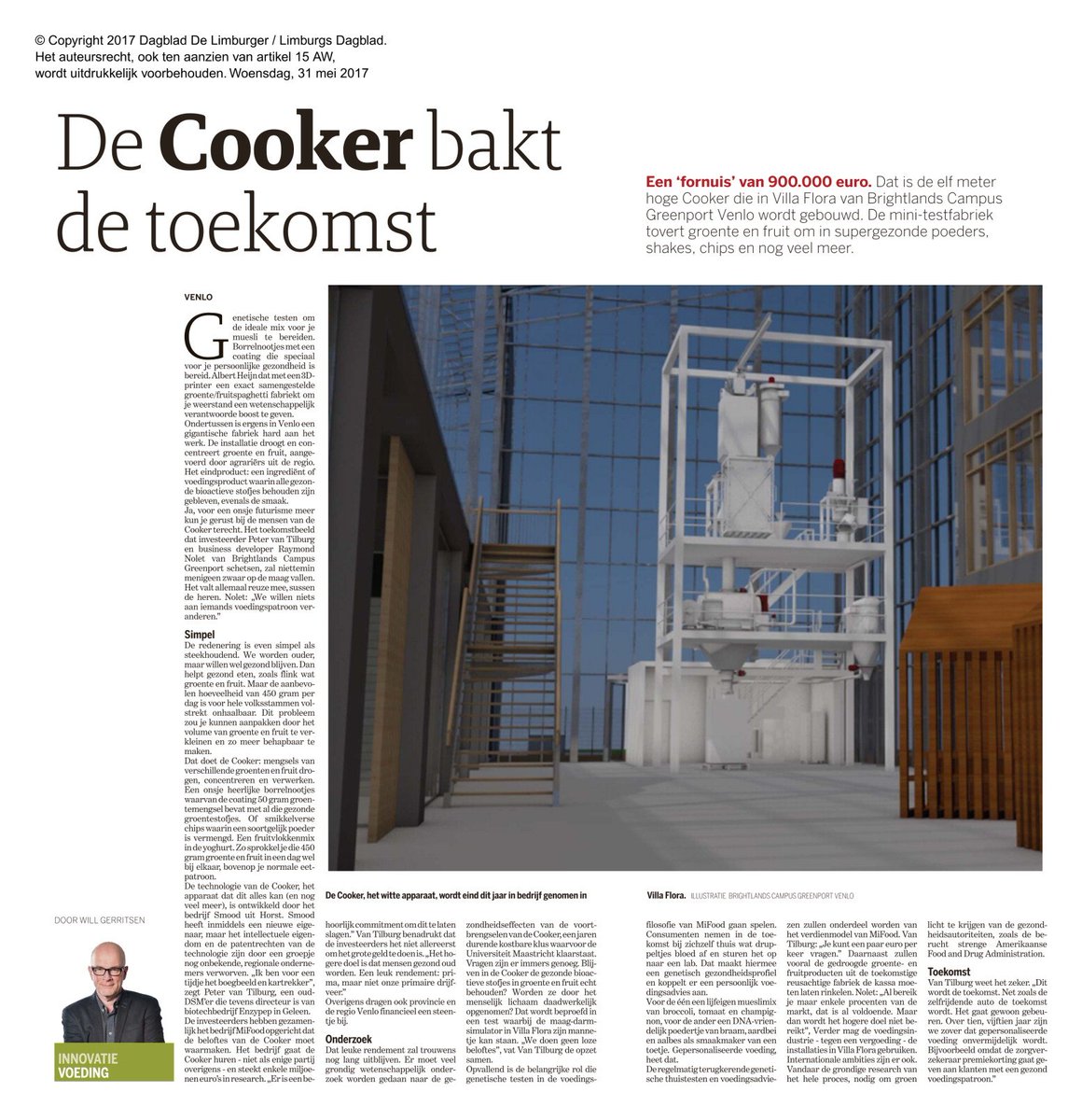 Brightlandsnl's tweet image. De Cooker bakt de toekomst; voor een onsje futurisme meer.. Lees @delimburger over de bouw van de Cooker. #Venlo #PersonalisedNutrition