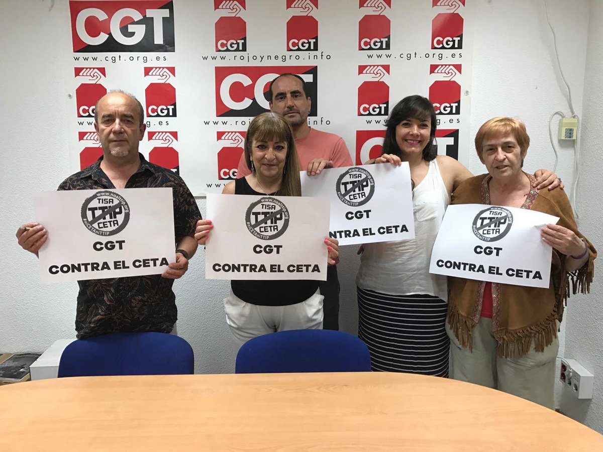 CGT's tweet image. Desde CGT decimos NO AL CETA.
#3JstopCETA