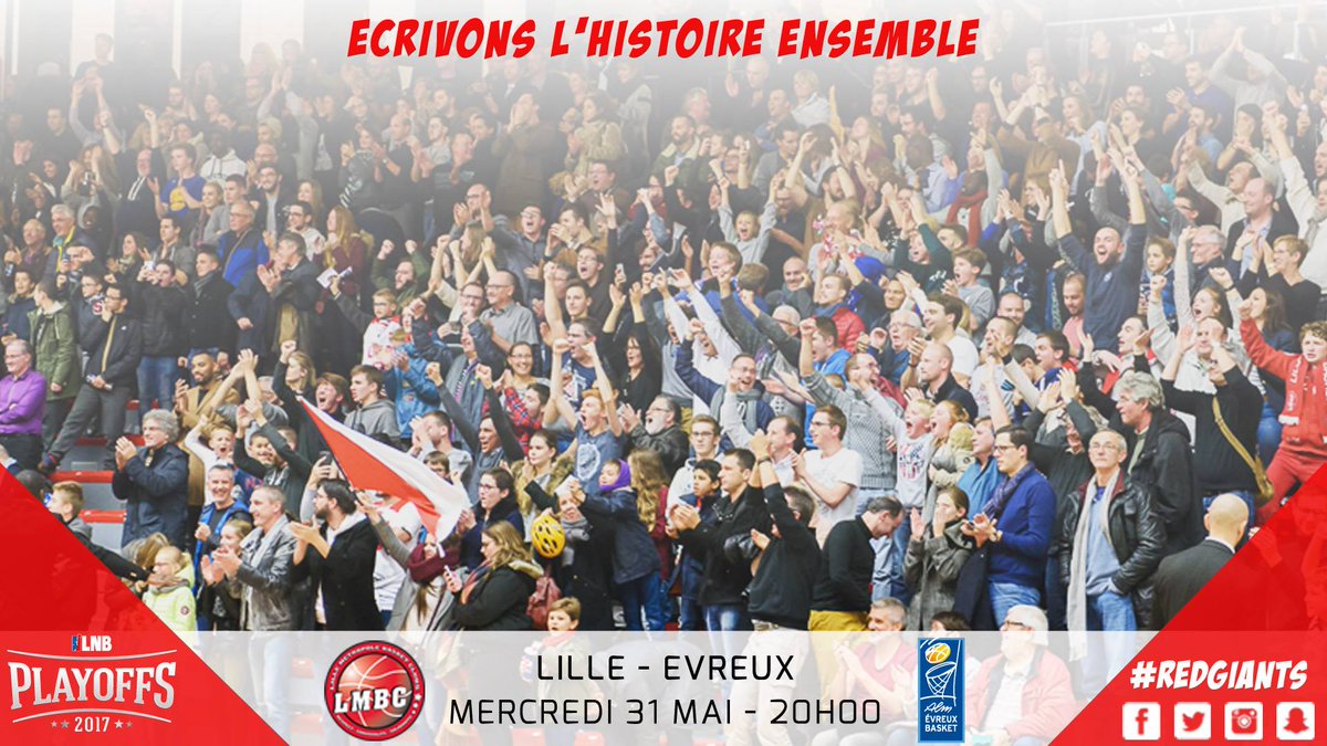MetropoleLille's tweet image. Ce soir, le @LMBasket reçoit Evreux au Palais des Sports St Sauveur pour sa place en 1/2 finale des Playoffs de #ProB. 🏀 Go #RedGiants!