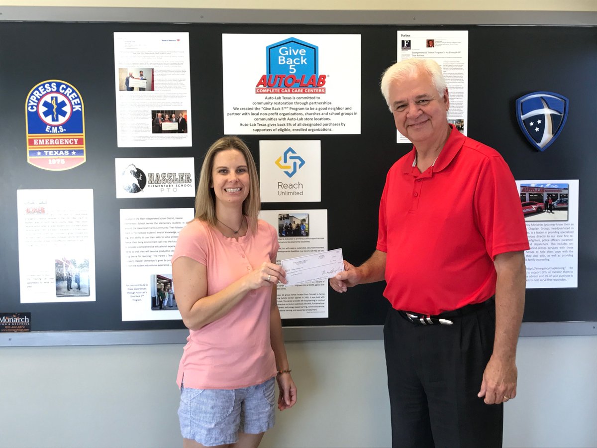 AutoLabTexas's tweet image. Thank YOU friends of Hassler Elementary PTO! Because YOU serviced your vehicle with Auto-Lab of Gleannloch Farms, Hassler received money!