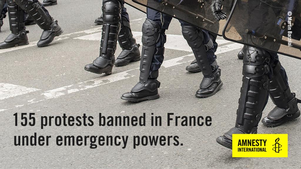amnesty's tweet photo. .@EmmanuelMacron Will your government stop the misuse of emergency laws to curb protests? https://t.co/7ccrpgvBjF #Manifestation #France https://t.co/MgTlwOz4Cg