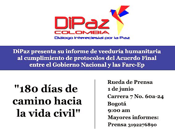 <a href="/DiPazColombia/">DiPaz</a> presenta informe de veeduría humanitaria de #AcuerdosDePaz <a href="/JuanManSantos/">Juan Manuel Santos</a> <a href="/FARC_EPueblo/">FarcEpueblo</a> <a href="/ComisionadoPaz/">Consejería Comisionada de Paz</a> <a href="/onucolombia/">ONU Colombia 🇺🇳</a>
