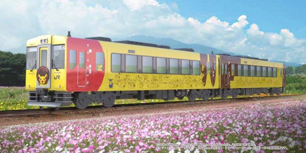 verge's tweet photo. Japan’s Pikachu train is like a tiny speeding amusement park https://t.co/JldM18dYAY https://t.co/r9Vn7R4Uhr