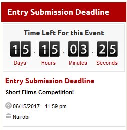 mreithijames's tweet photo. This is the time left for the submission of the videos... 15 days #LengaUgaidiNaTalanta competition https://t.co/CO04AKlLxB
