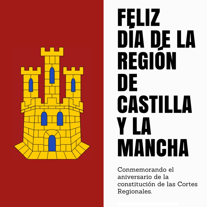 emiweb_es's tweet photo. Feliz día de la región a todos los Castellanos-Manchegos! #31Mayo #emiweb https://t.co/uzSUpOkZ0u