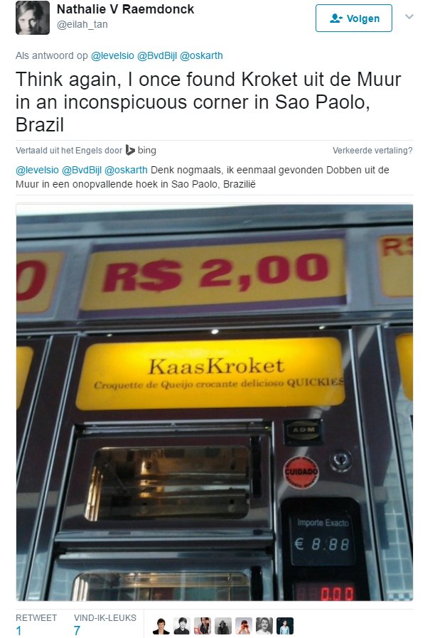 SimonvdSteen's tweet photo. Dat je er achter komt dat #Bing, #Kroket vanuit het Engels vertaald naar #Dobben. Knap staaltje Open Source Marketing van @Van_Dobben 😱!? https://t.co/p9StT2vQqR
