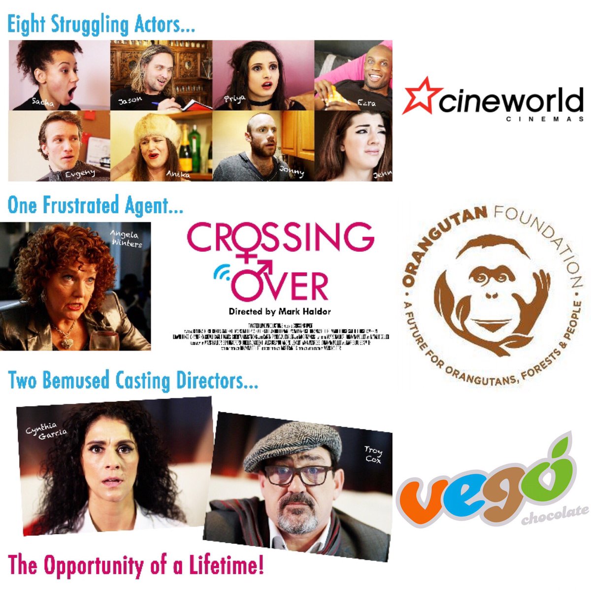 CrossingOverUK's tweet photo. 🎉 Last day to get 'Early Bird' tix! 🐥BOOK NOW https://t.co/5hvdzDAJPo. #Premeiere of #CrossingOverfilm for @OrangutanFndn with #Vego goodies https://t.co/QExcgmDDqG