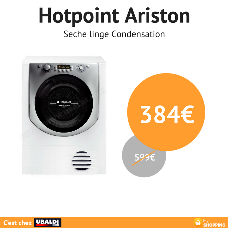 MyShopping7's tweet photo. ⚠️ #Bonplan électroménager! @ubaldi 
Le sèche-linge #Hotpoint à 384€ au lieu de 599€ 👏
Là: ➡️https://t.co/p6EnjUwKHU ⬅️
#reduction #promo https://t.co/h5MTlPsDIO